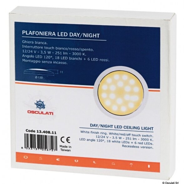 Dienos/nakties baltas lubinis LED šviestuvas 3