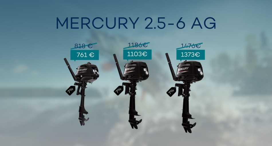 Akcijos Mercury 2.5-6 AG varikliams