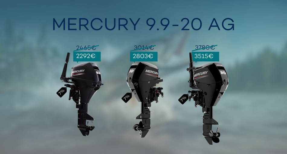Akcijos Mercury 9.9-20 AG varikliams
