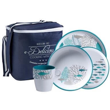 Unbreakable melamine tableware pack COASTAL for 4 people (16 pcs.) Unbreakable melamine tableware pack COASTAL for 4 people (16 pcs.)