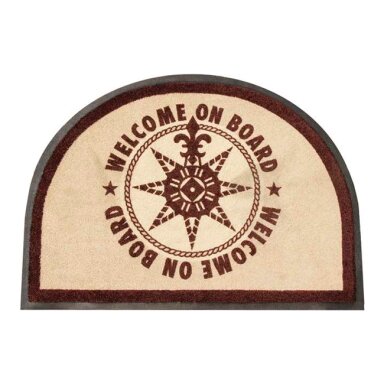 Non-slip mat Welcome on board, brown
