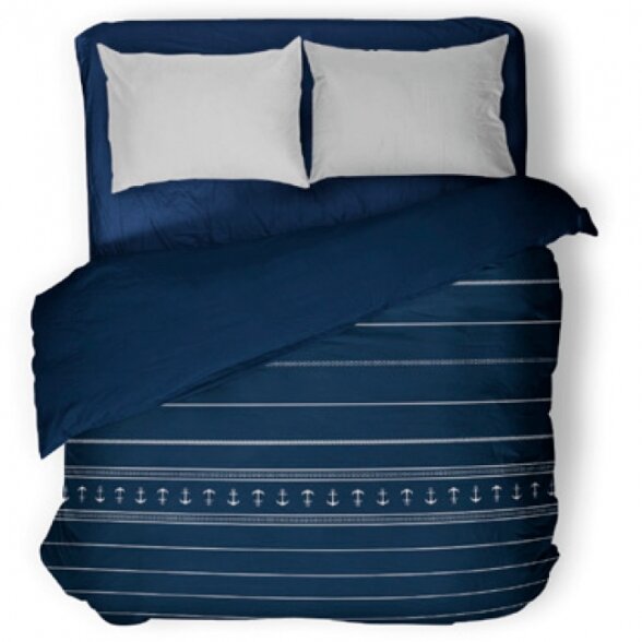 Santorini antklodė (dviguba), mėlyna