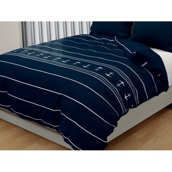 Santorini antklodė vienguba, mėlyna 1