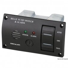 Panel switch with audible alarm for bilge pumps
