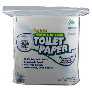 Star Brite Marine and RV Grade toilet paper, 4 mega rolls