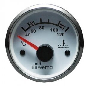 Wema water temperature gauge, white